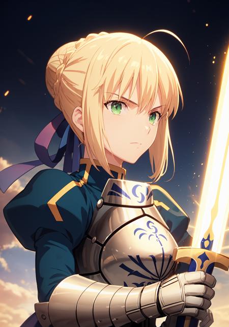 00190-1702405029-best quality, masterpiece,_lora_saber_v1_0.9_, phSaber, phAltoria, 1girl, solo, armor, weapon, sword, glowing sword, glowing wea.png